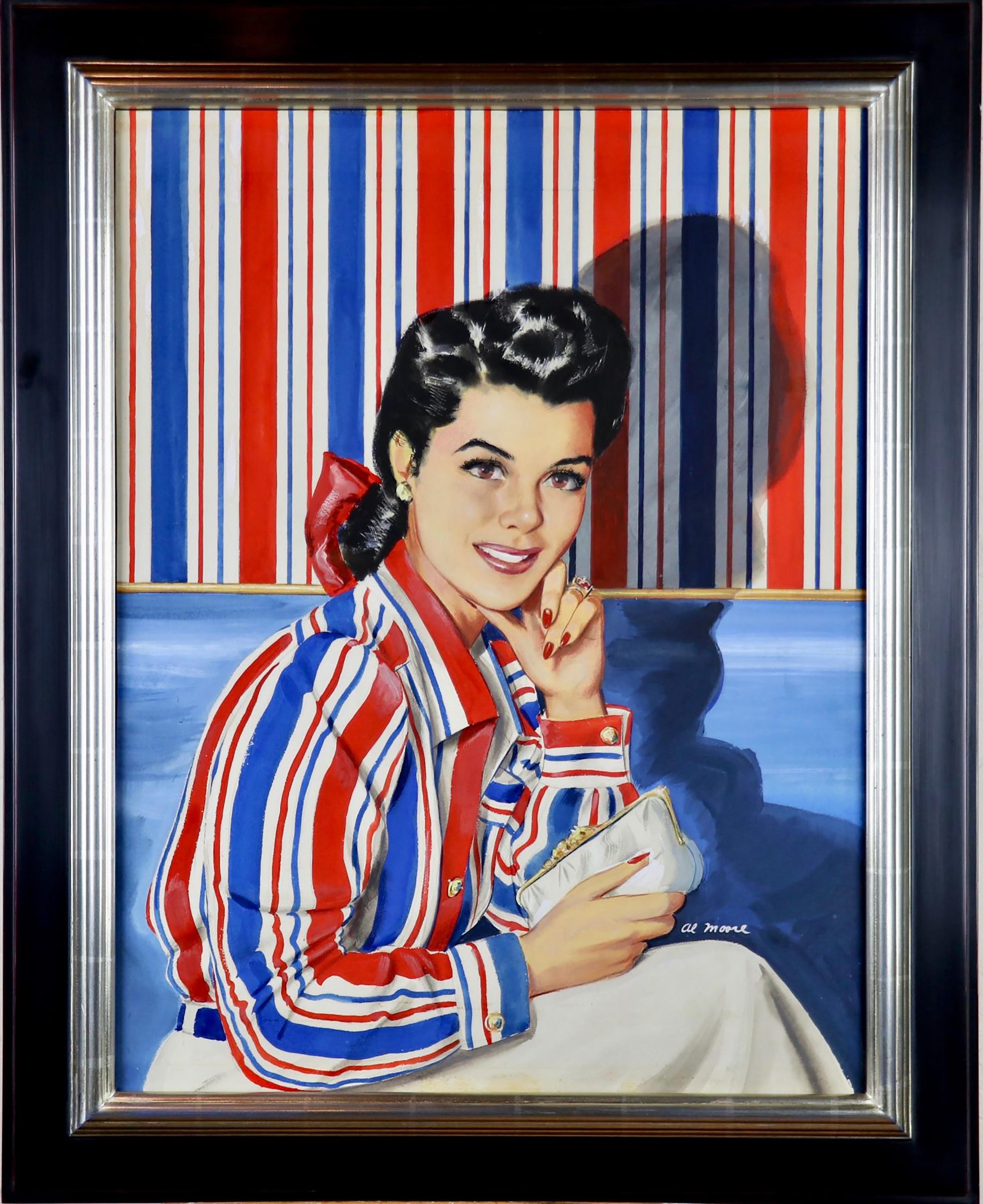 Wallpaper Blouse, Saturday Evevning Post Cover, October 1941 - Painting by Al Moore