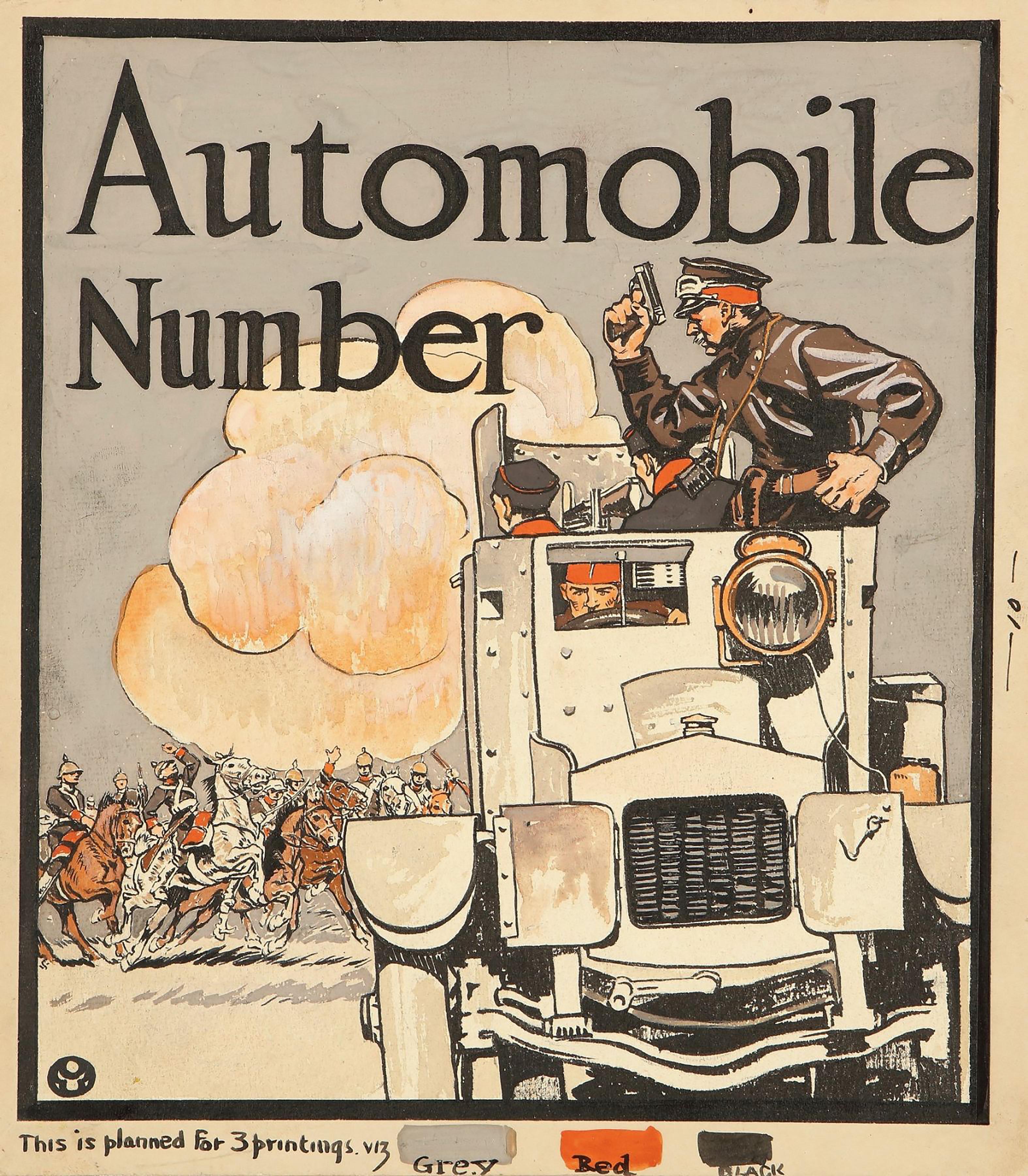 Edward Penfield Figurative Art - Collier's Weekly Cover, Automobile Number