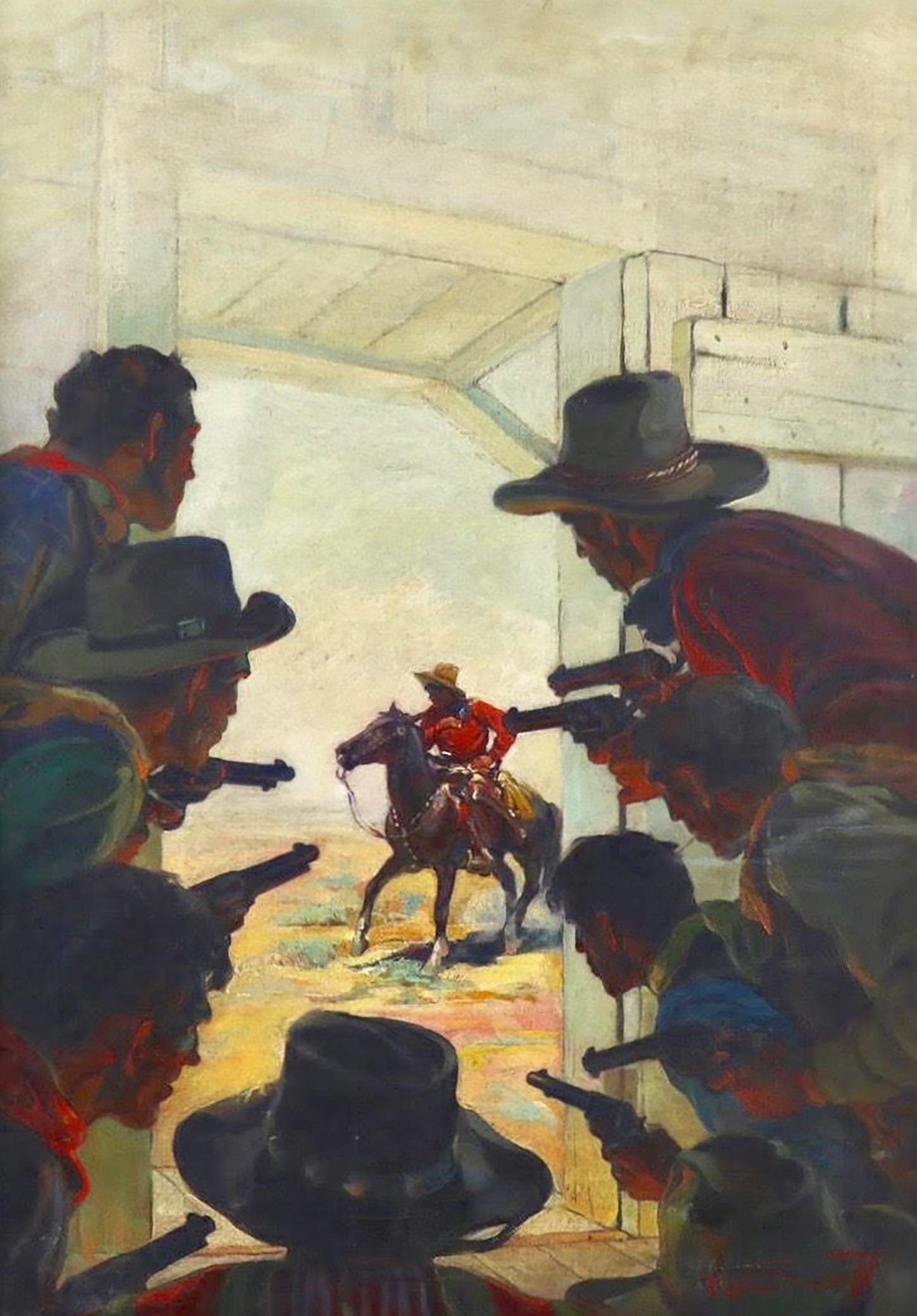 Harold Winfield Scott Figurative Painting - Cowboys with Guns