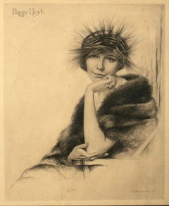 Porträt von Peggy Hoyt in Jugendstilhut