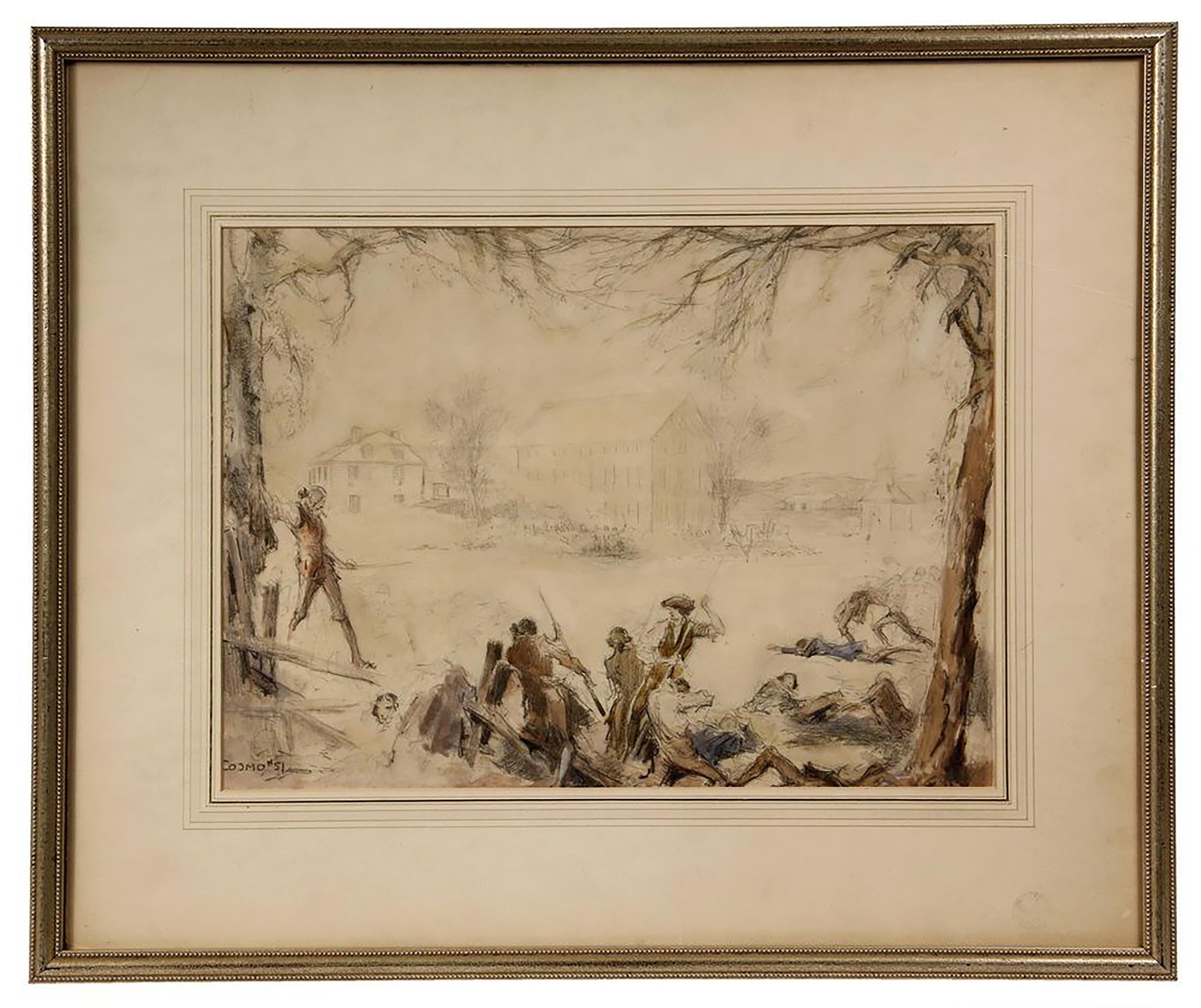  Attributed to; Design for the Battle of Lexington Scene in 1924 Film 