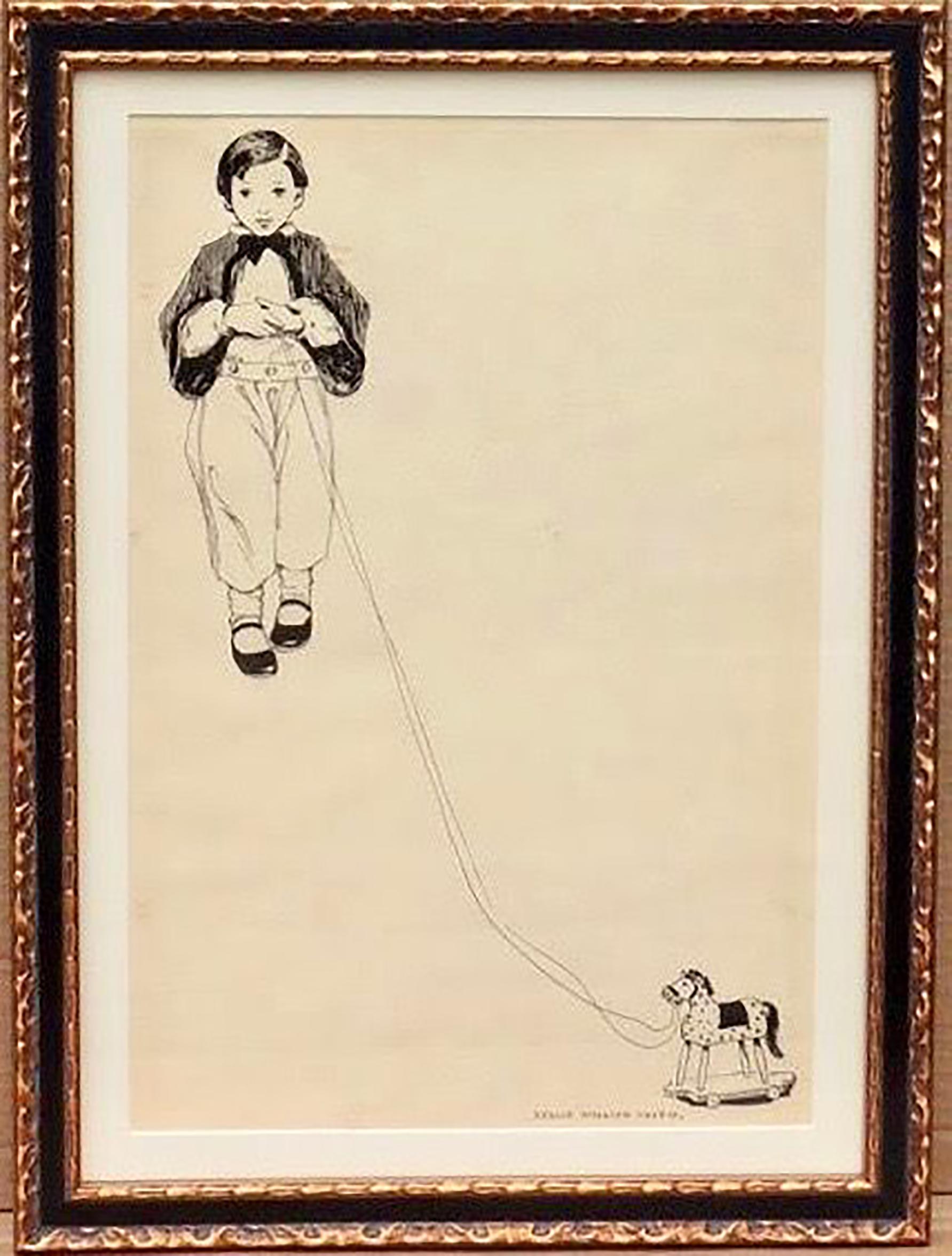 Boy with Pull Toy - Art by Jessie Willcox Smith