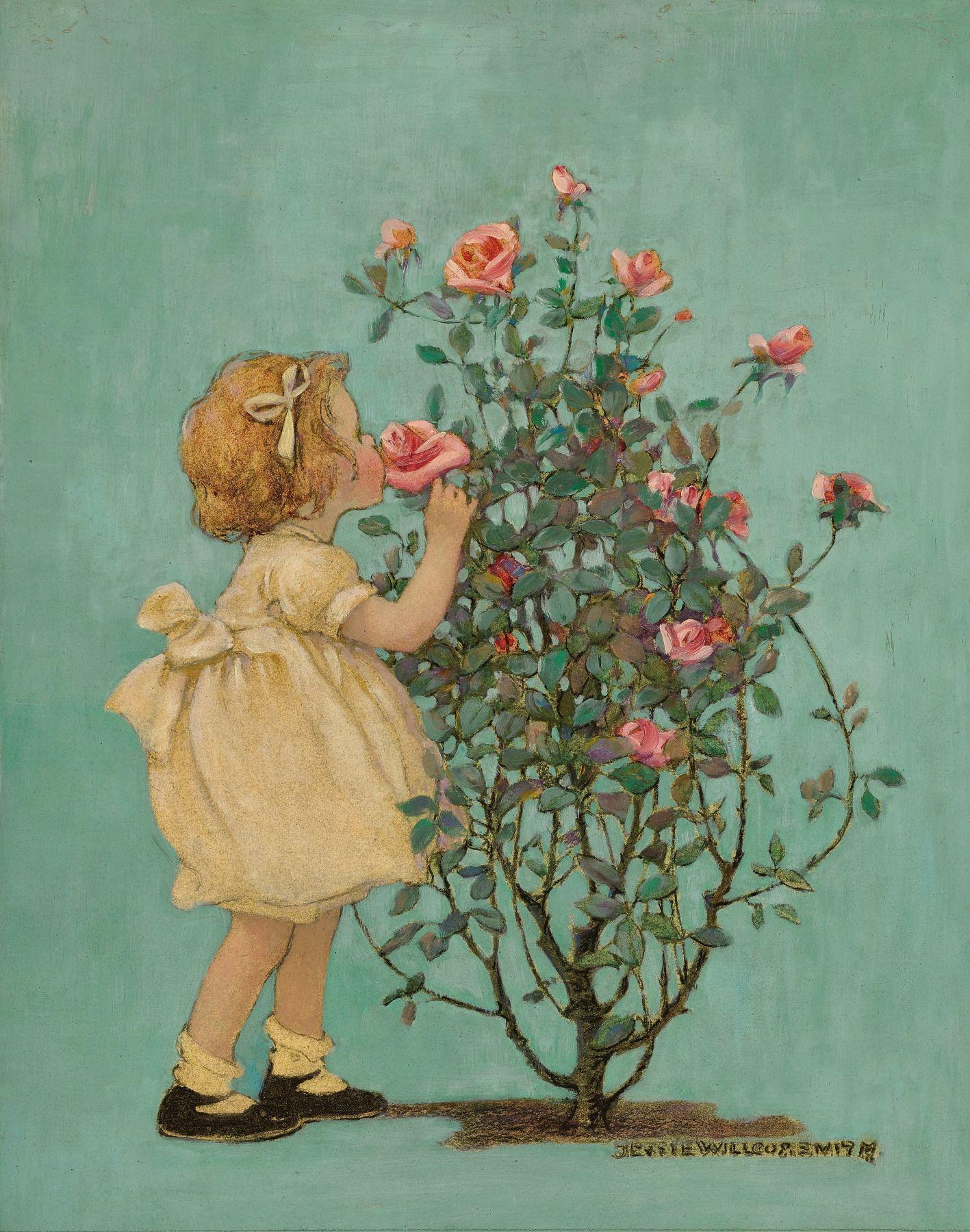 Jessie Willcox Smith Figurative Art - A Rose by Any Other Name