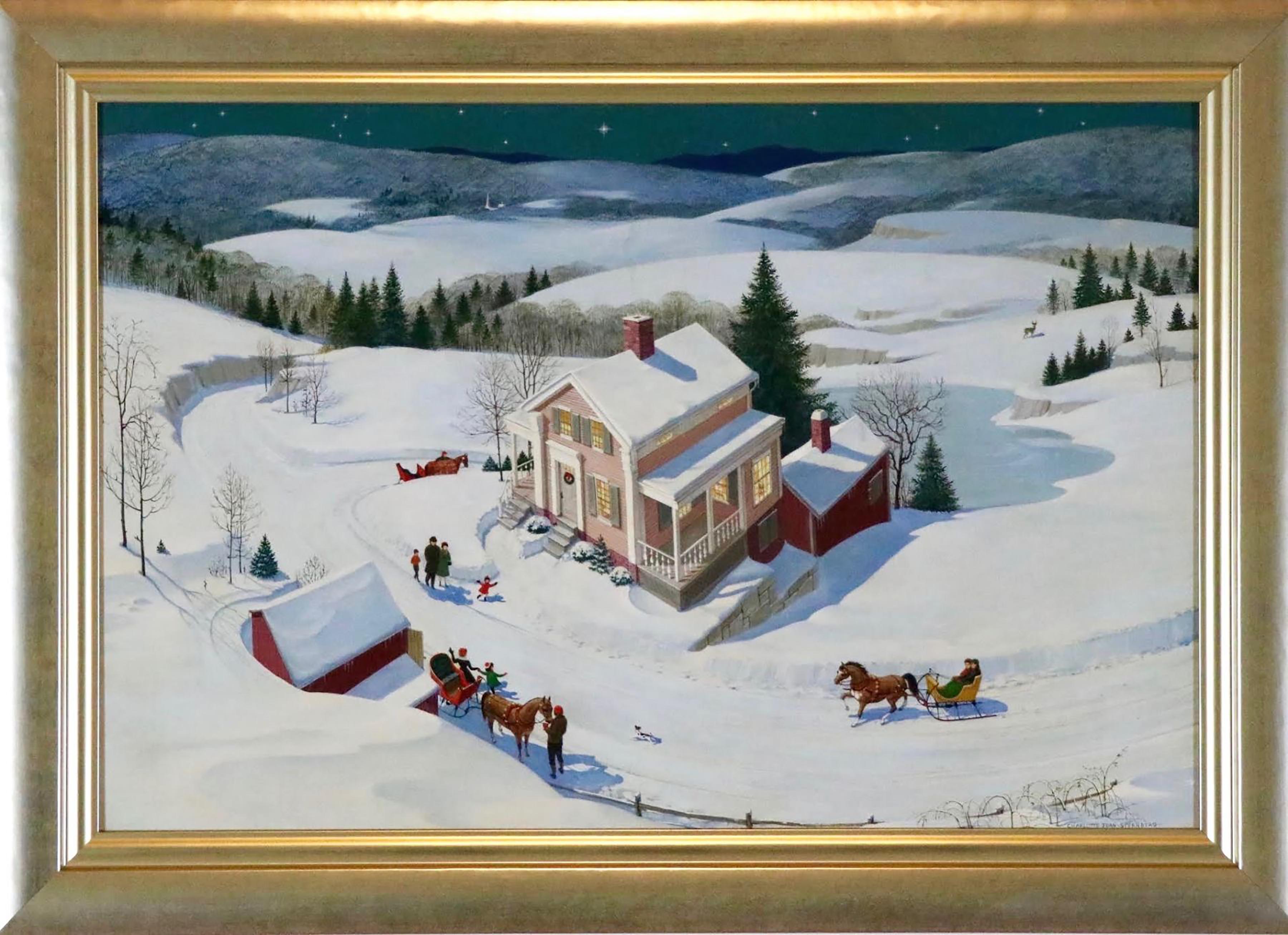 House at an Angle - Painting by Charlotte Sternberg