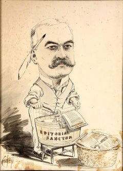 Antique 1890 Political Cartoon by "Crichton" of Michael Henry de Young