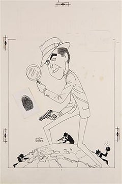 Caricatura per la copertina di "Ray Milland, Globe-Trotting Sleuth".
