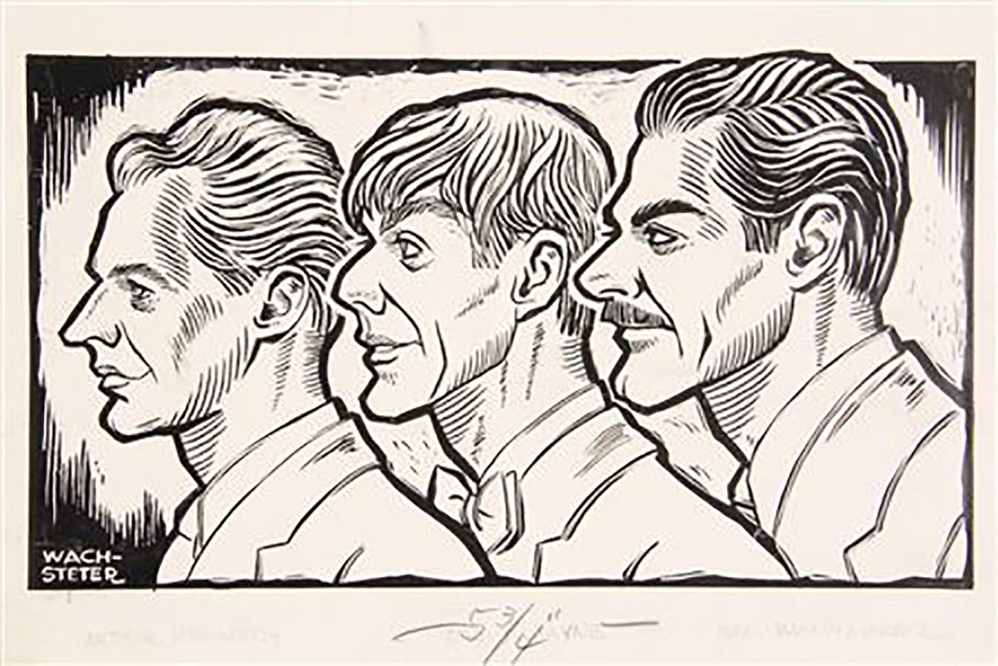 George Wachsteter Figurative Art - Tony Award Winning Actors, Arthur Kennedy, David Wayne & Sam Wanamaker