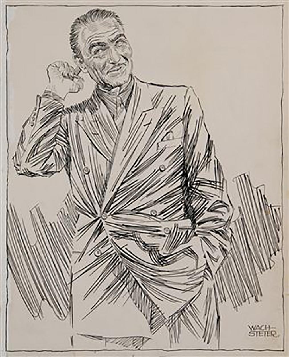 George Wachsteter Figurative Art - Henry Wilcoxin as the Prosecutor in the 1948 Production of "The Vigil"