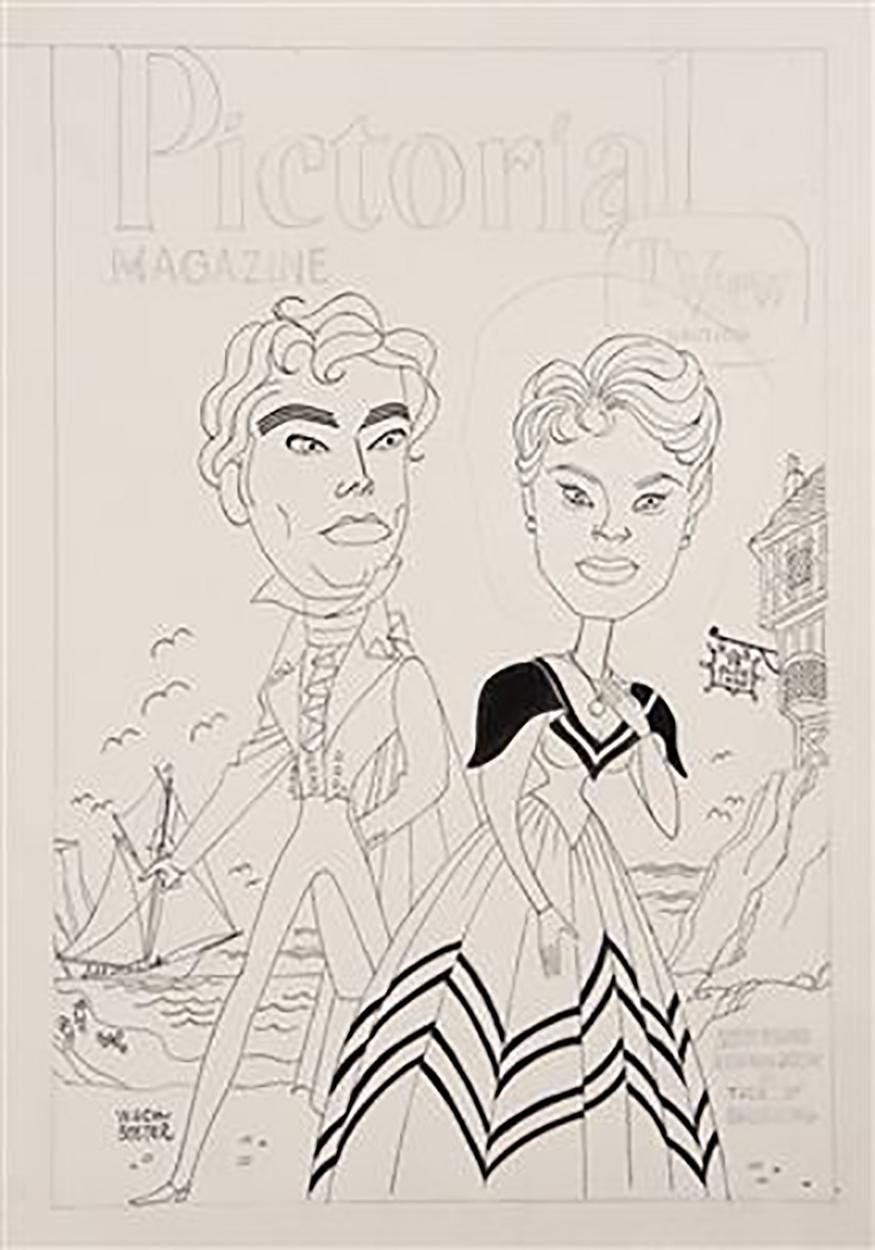 George Wachsteter Figurative Art - Betsy Palmer and Richard Greene in "The Wayward Widow"
