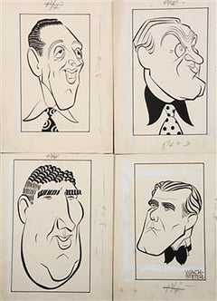 Vintage Caricatures of Four Broadway Male Stars, Sept. 1946 (4)