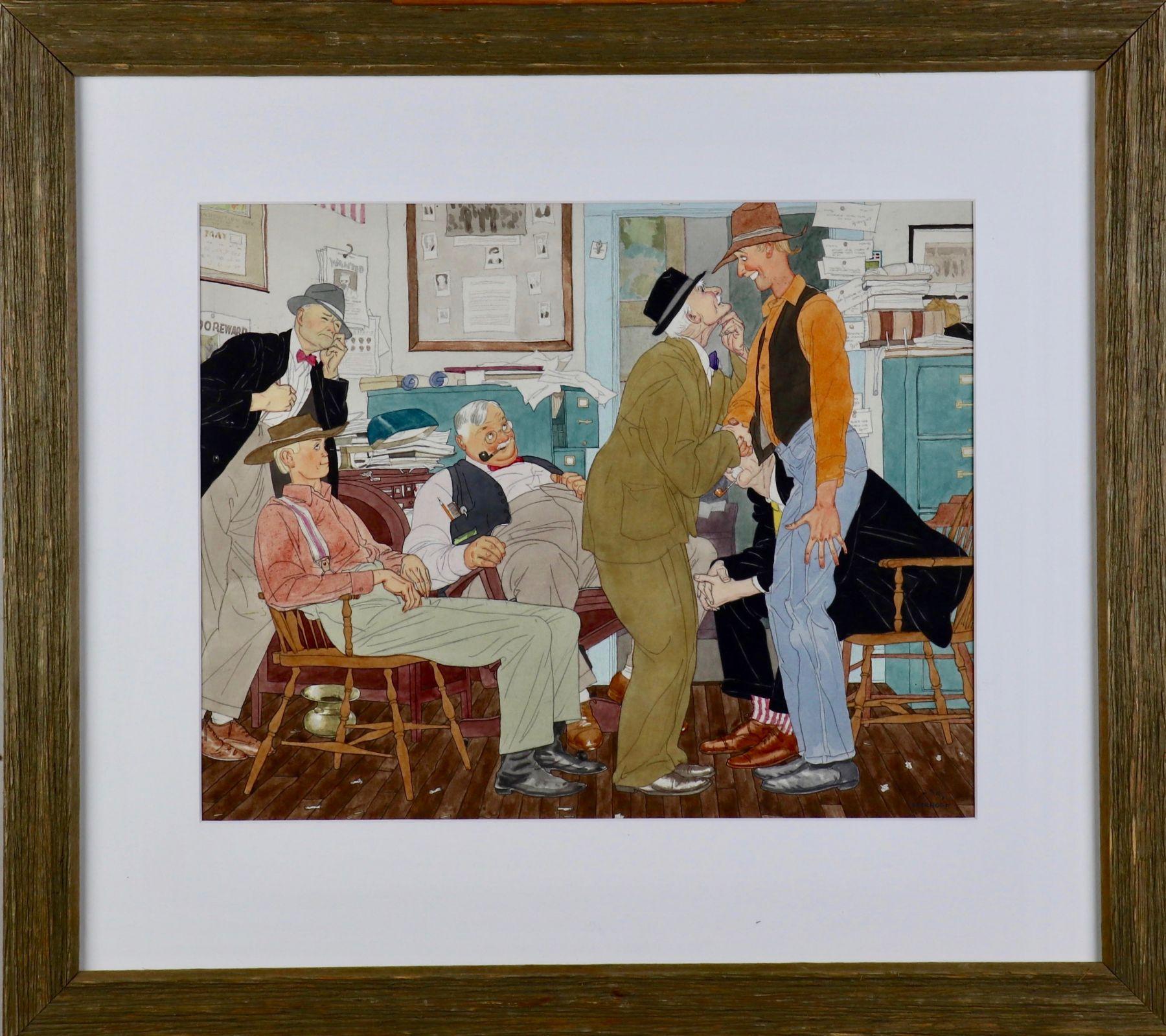 Men in Newspaper Office - Art by Harry Beckhoff