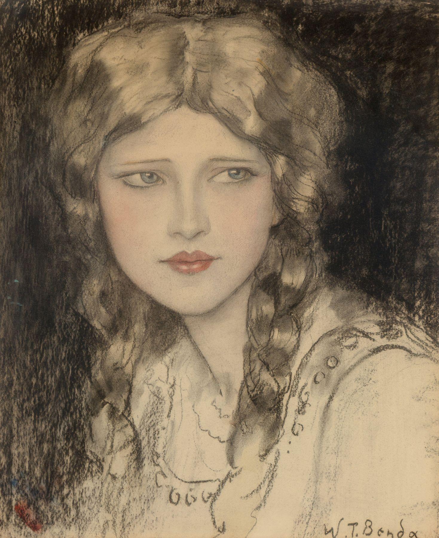Wladyslaw T. Benda Portrait - Girl with Braids
