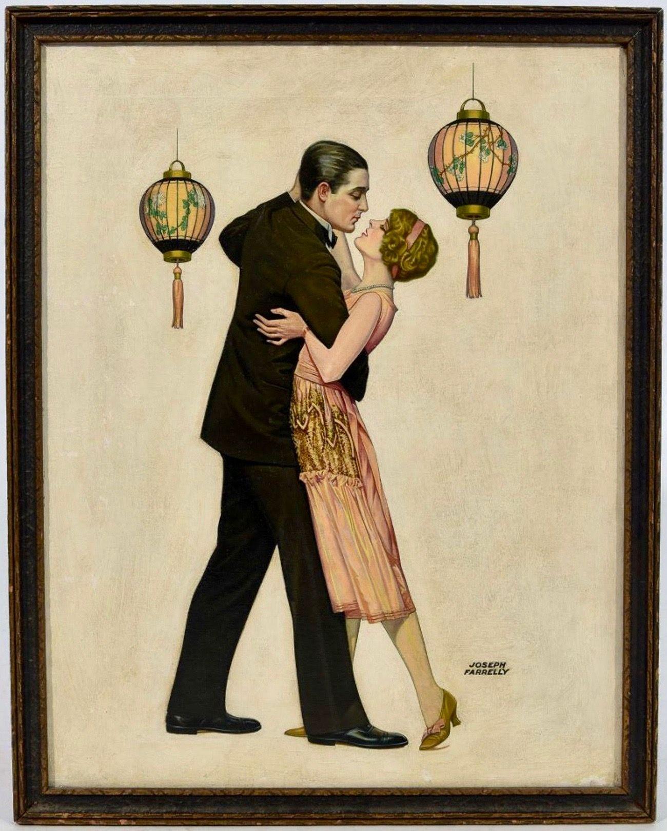  Couple Dancing, Liberty Magazine Cover, 1925 - Painting by Joseph Farrely