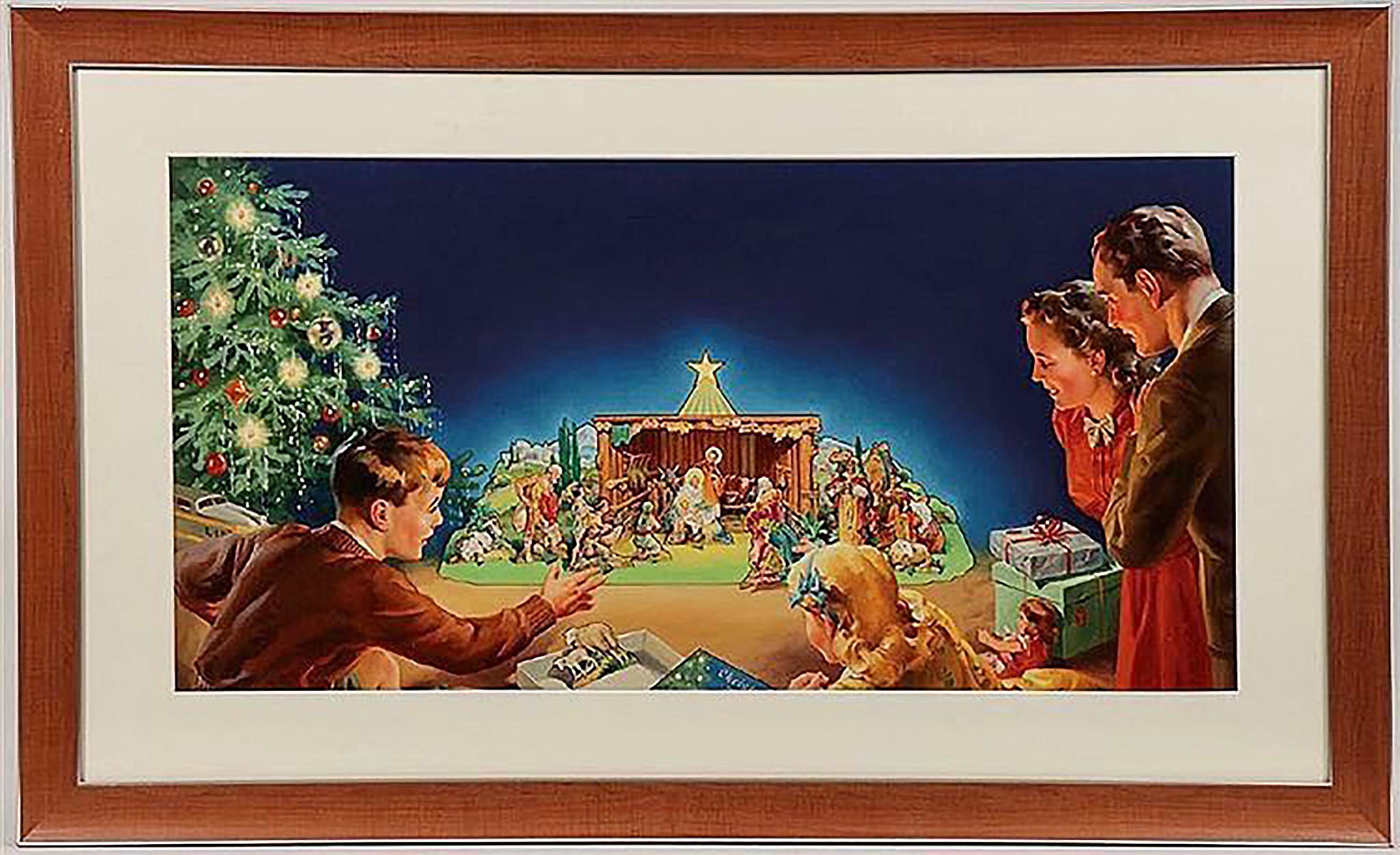 Christmas Manger Set - A Product Illustration - Painting by George Hinke