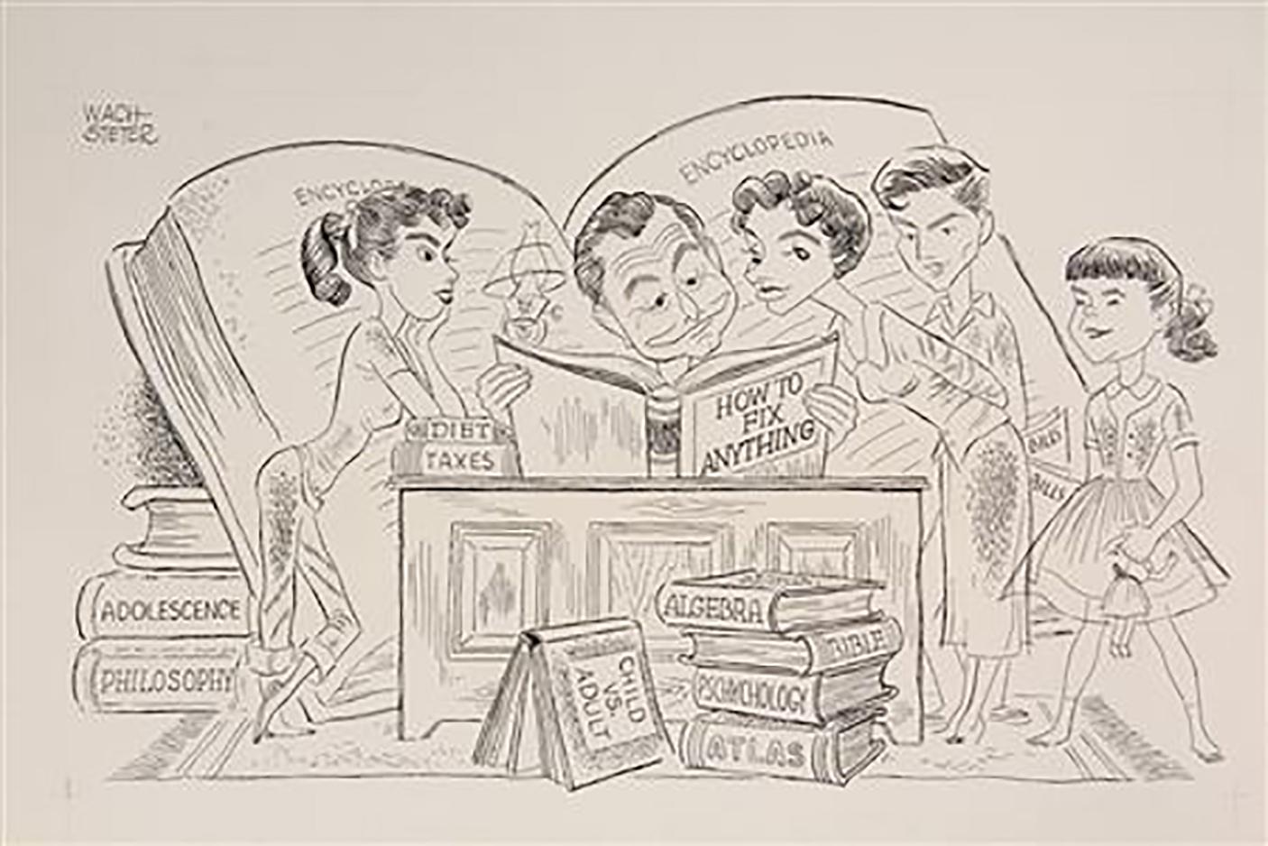 George Wachsteter Figurative Art -  "Father Knows Best" on NBC-TV, Oct. 3, 1954 debut
