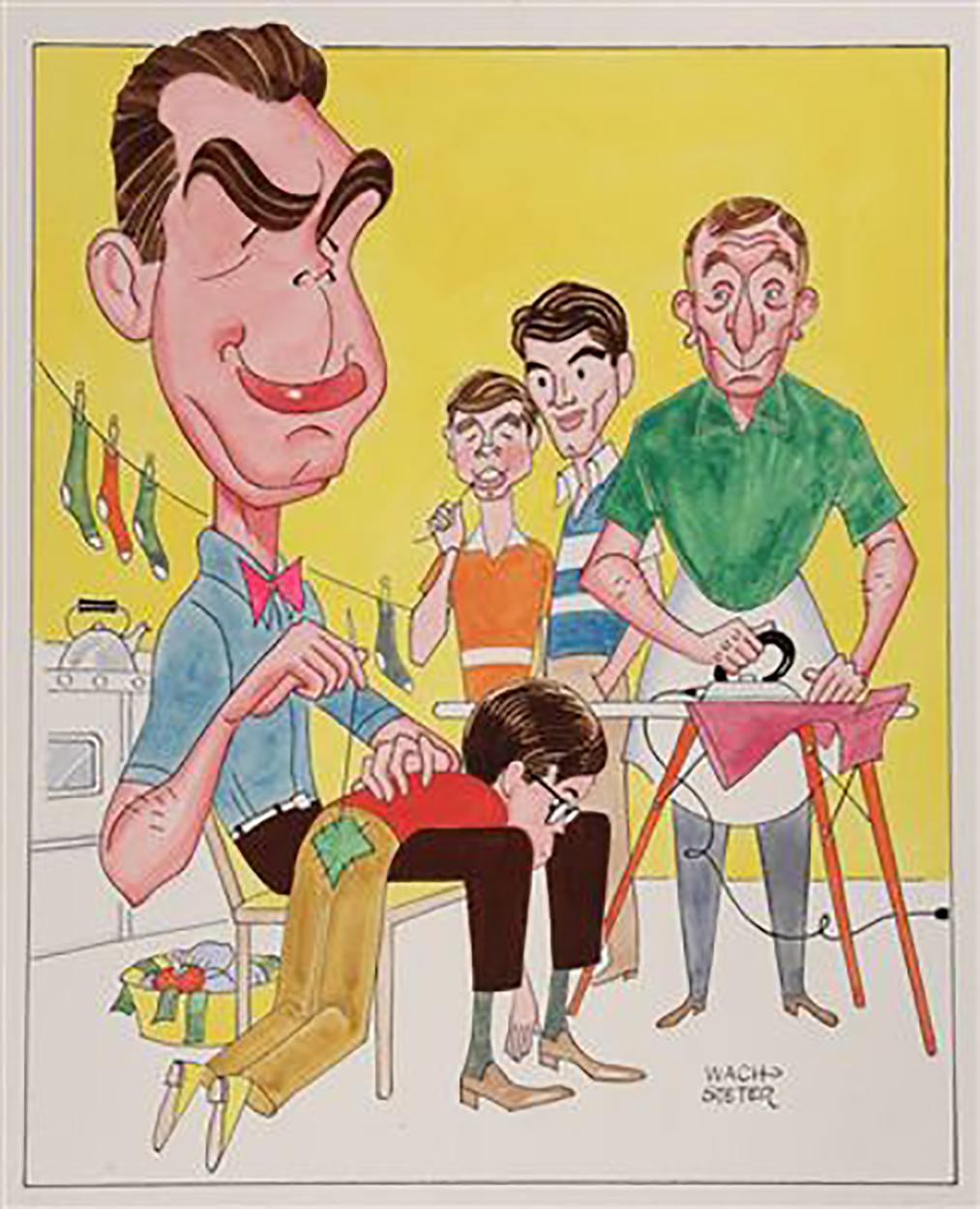 George Wachsteter Figurative Art – „“Meine drei Söhne“, Premiere der Saison, 1965