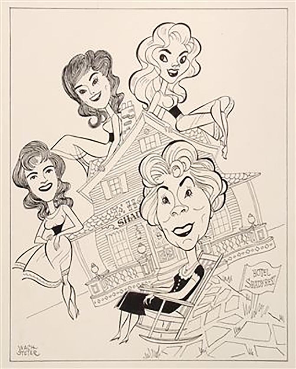 George Wachsteter Figurative Art - Caricature of CBS-TV's "Petticoat Junction"