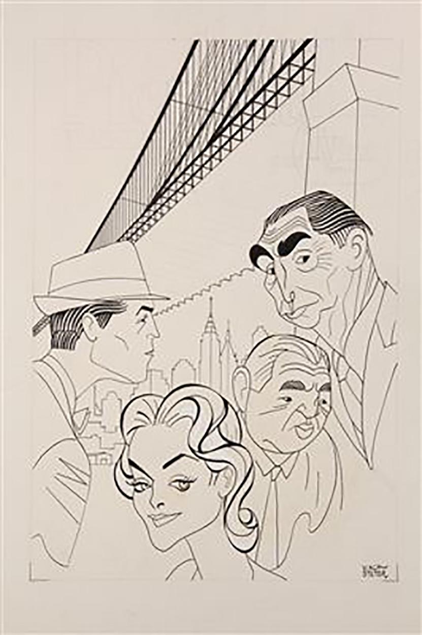 George Wachsteter Figurative Art - Caricature of CBS-TV's First Police Drama, "The Naked City"
