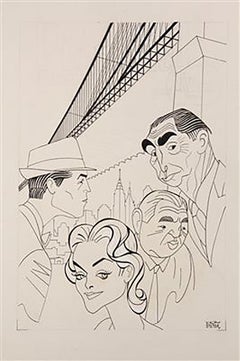 Retro Caricature of CBS-TV's First Police Drama, "The Naked City"