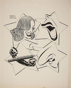 Vintage Caricature for 1952-53 Broadcast Season of the "All-Star Revue"