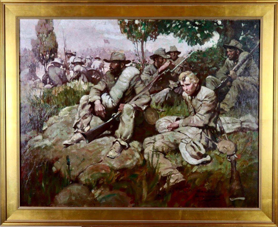 Soldaten in Ruhe – Painting von George Giguere