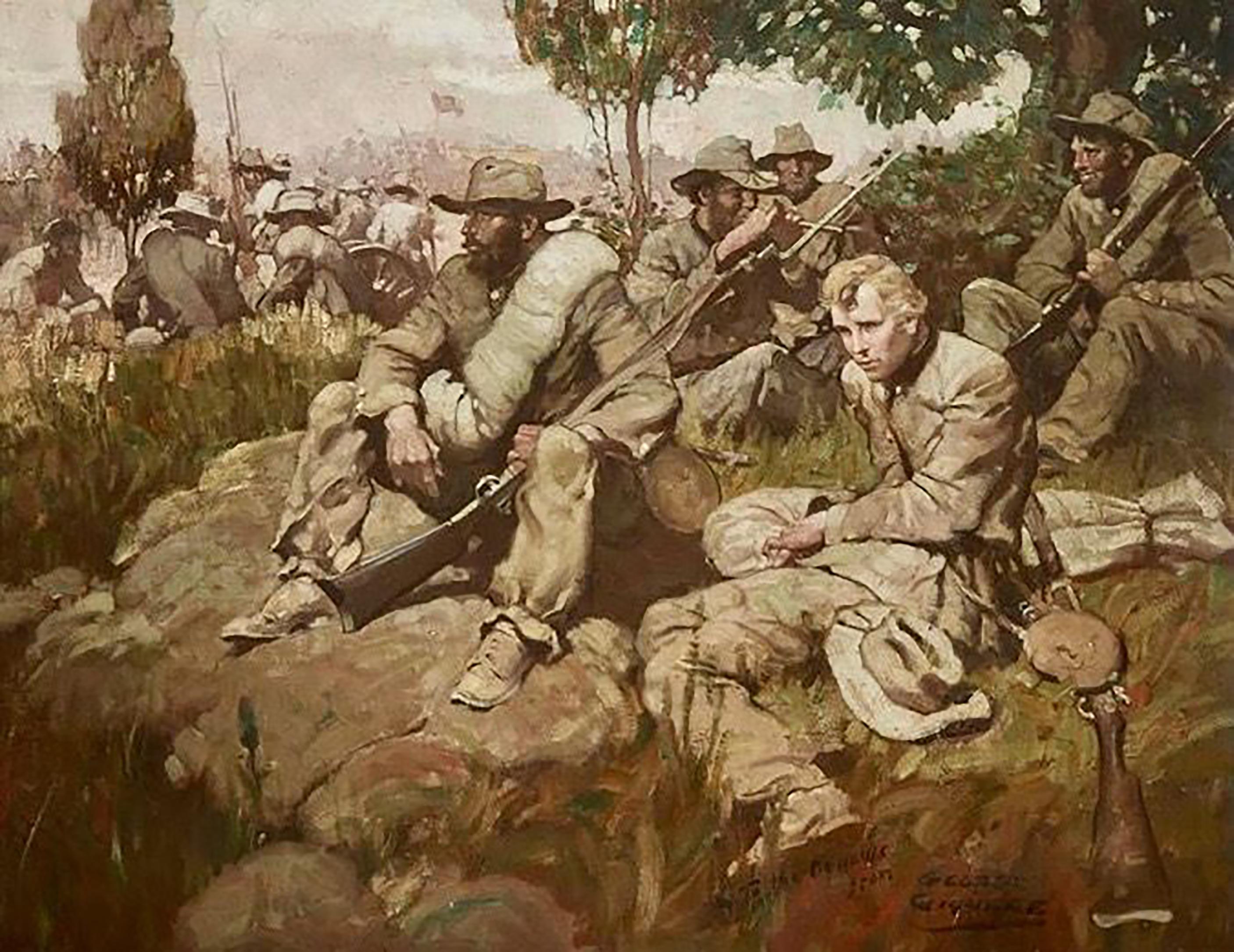 George Giguere Figurative Painting – Soldaten in Ruhe