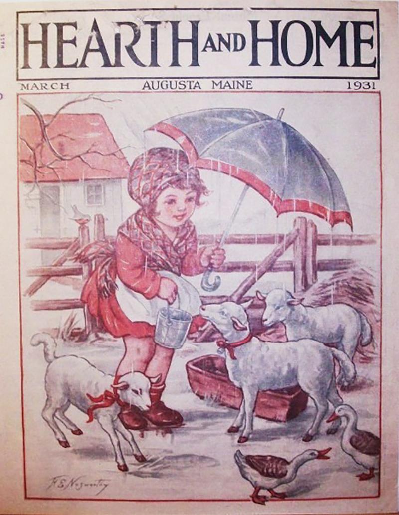 Medium: Gouache auf Karton
Unterschrift: Signiert unten links

Titelseite der Zeitschrift Hearth And Home, März 1931