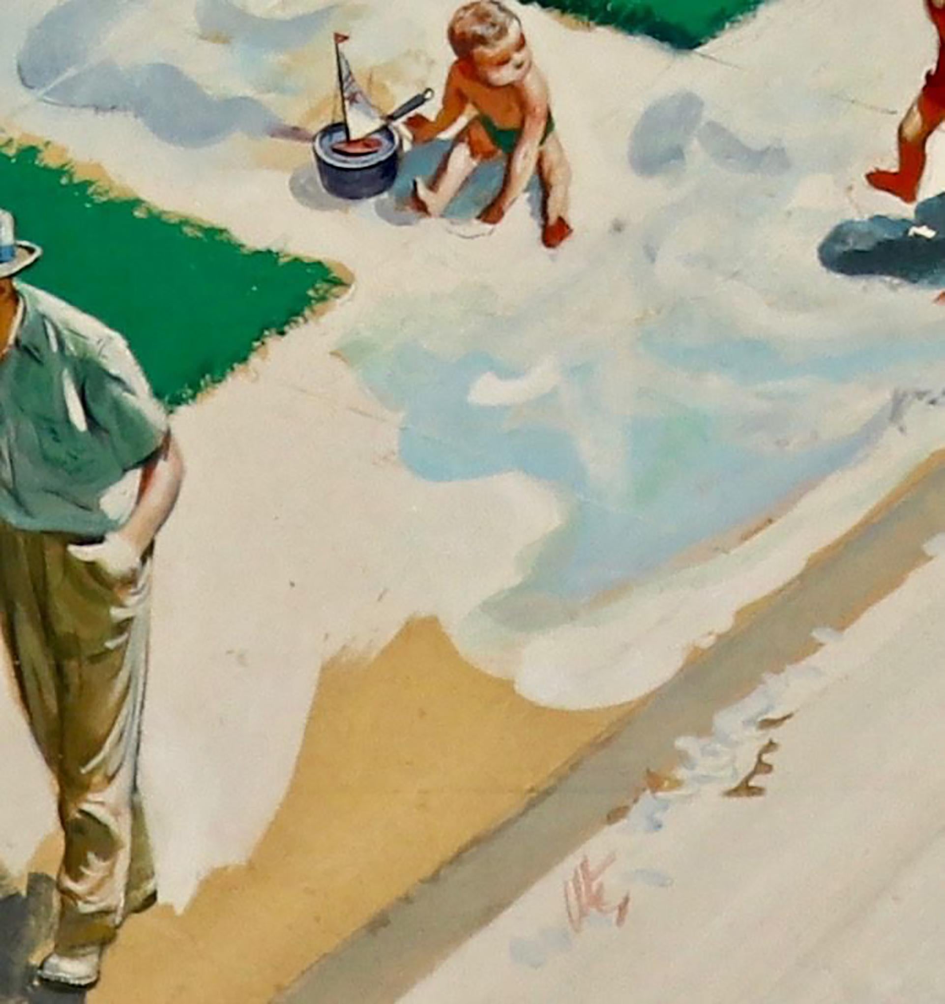Wasser Kampf, Saturday Evening Post-Cover (Braun), Figurative Art, von Thornton Utz