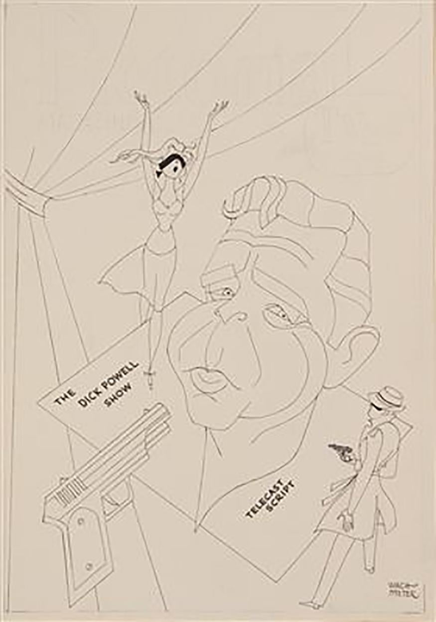 Figurative Art George Wachsteter - Caricature de « The Dick Powell Show » (L'exposition de Dick Powell)