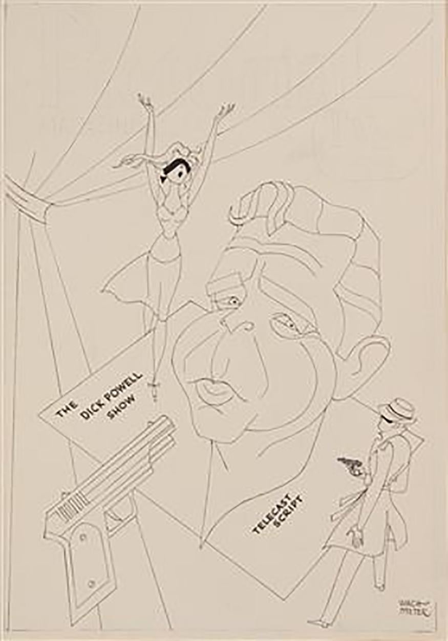 George Wachsteter Figurative Art – Caricatur von „The Dick Powell Show“