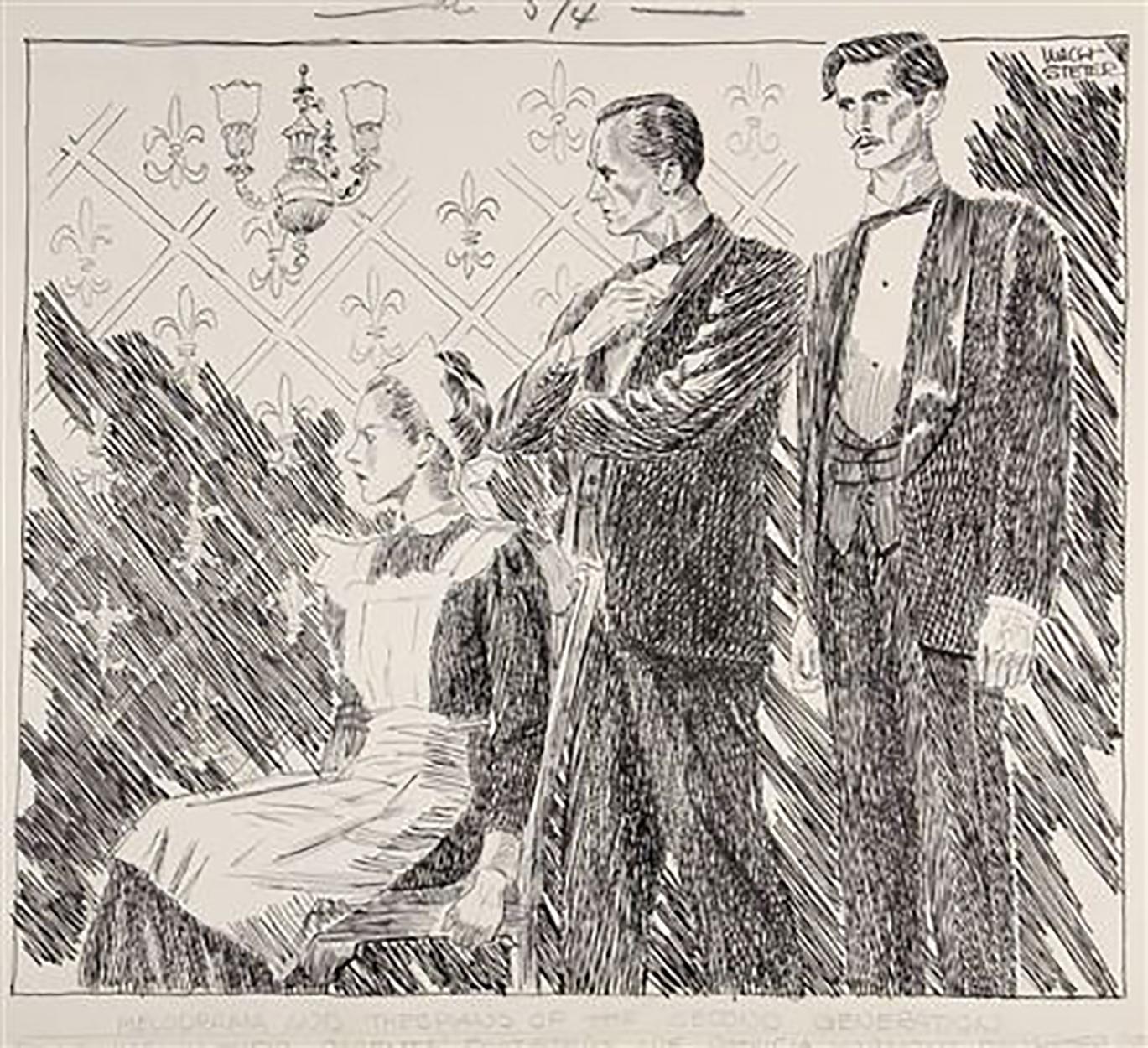 George Wachsteter Figurative Art - 1947 Broadway Production of J. B. Priestley's "An Inspector Calls"