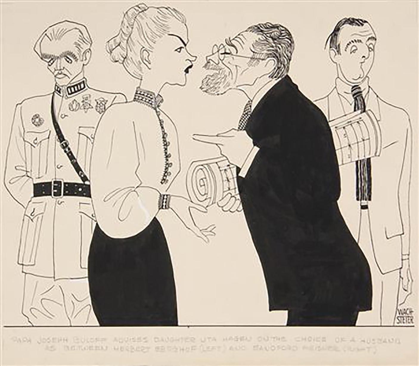 Figurative Art George Wachsteter - Le drame de Broadway de 1947, « The Whole World Over »