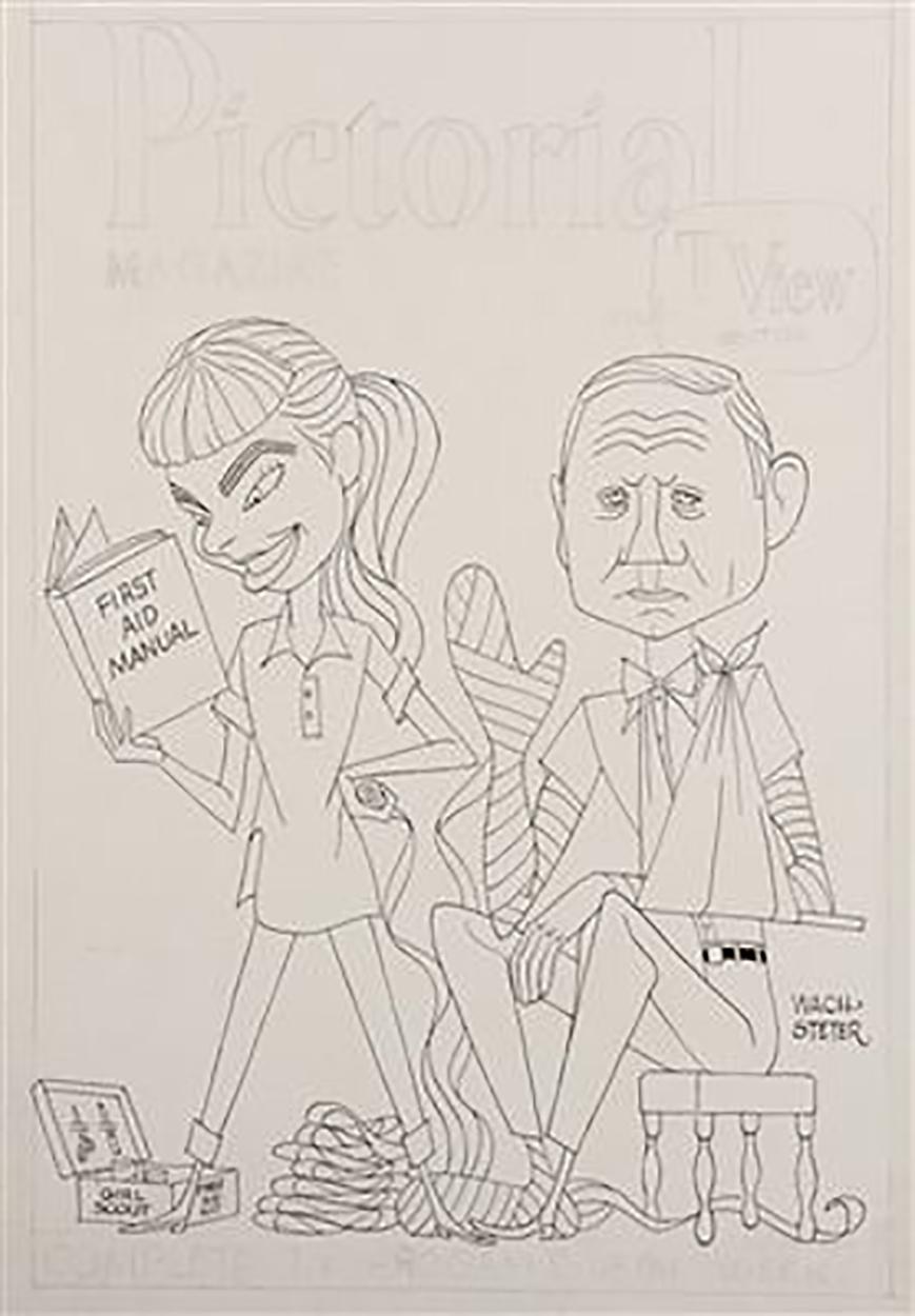 Figurative Art George Wachsteter - Patty McCormack et Wendell Corey, starring « Pink's Bad Girl »