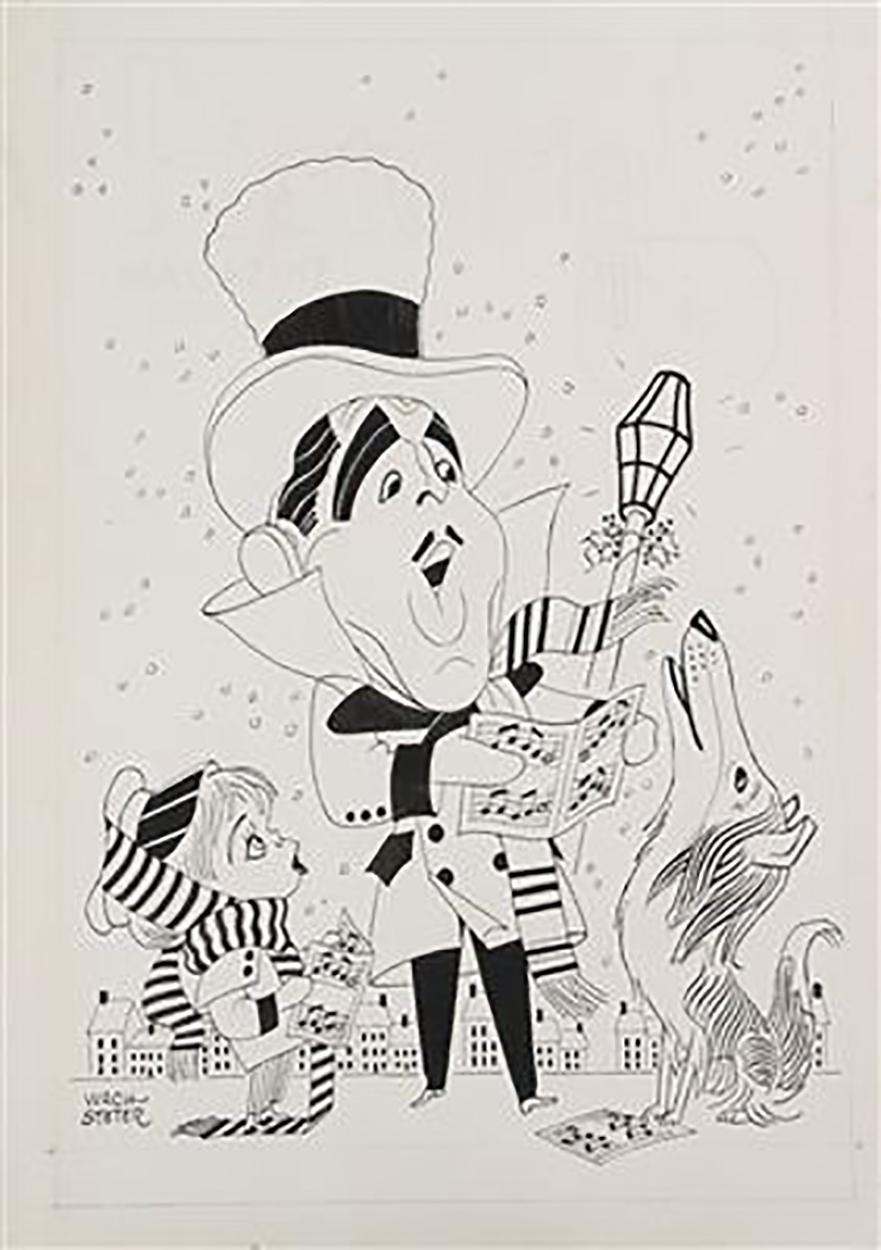 George Wachsteter Figurative Art - Tennessee Ernie Ford in Dickensian-era Garb