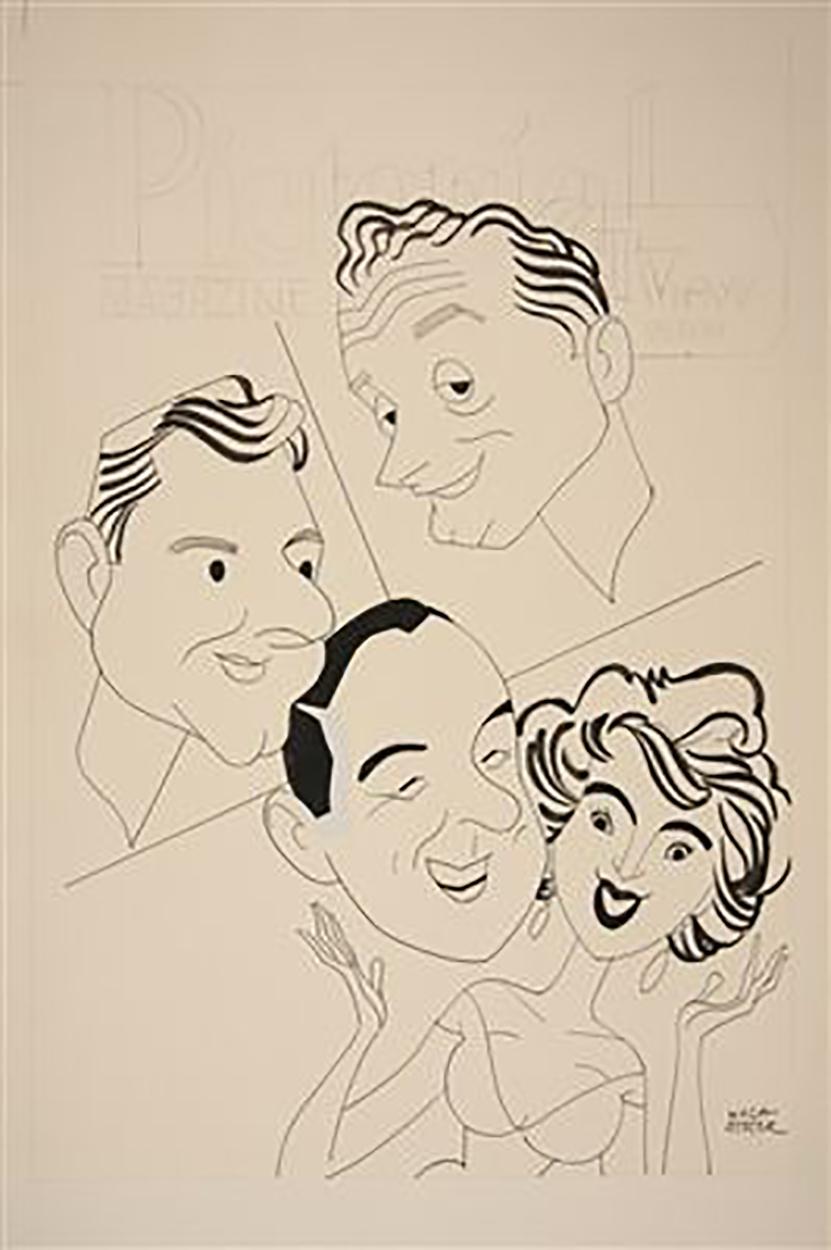 George Wachsteter Figurative Art - TV Hosts, 1959 "What's My Line?"