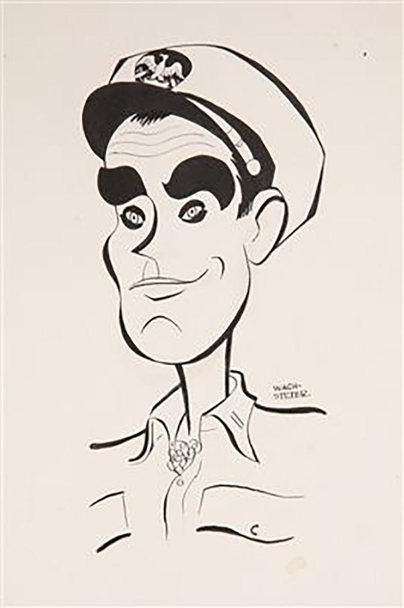 Figurative Art George Wachsteter - Henry Fonda dans le rôle du lieutenant de la marine américaine. Douglas Roberts dans « Miss Roberts »
