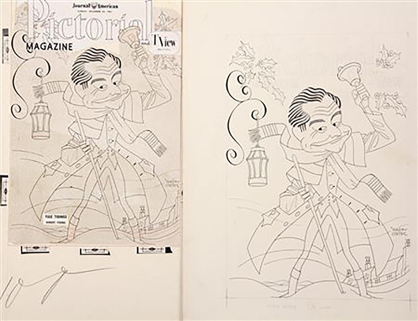 George Wachsteter Figurative Art – Caricature-Porträt von Robert Young