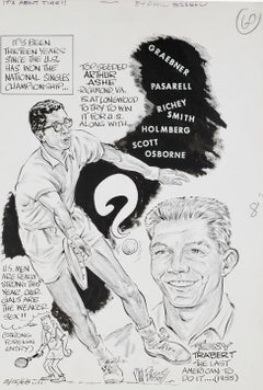 It's About Time! - Cartoon of Tennis Players Arthur Ashe and Tony Trabert