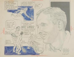 Cartoon of Tennis Player Rod Laver