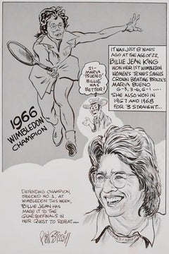 "Can King Conquer?" - Cartoon of Tennis Player Billie Jean King at Wimbledon