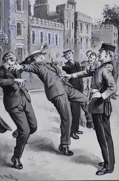 Vintage 'Three Jolly Cadets' Story Illustration