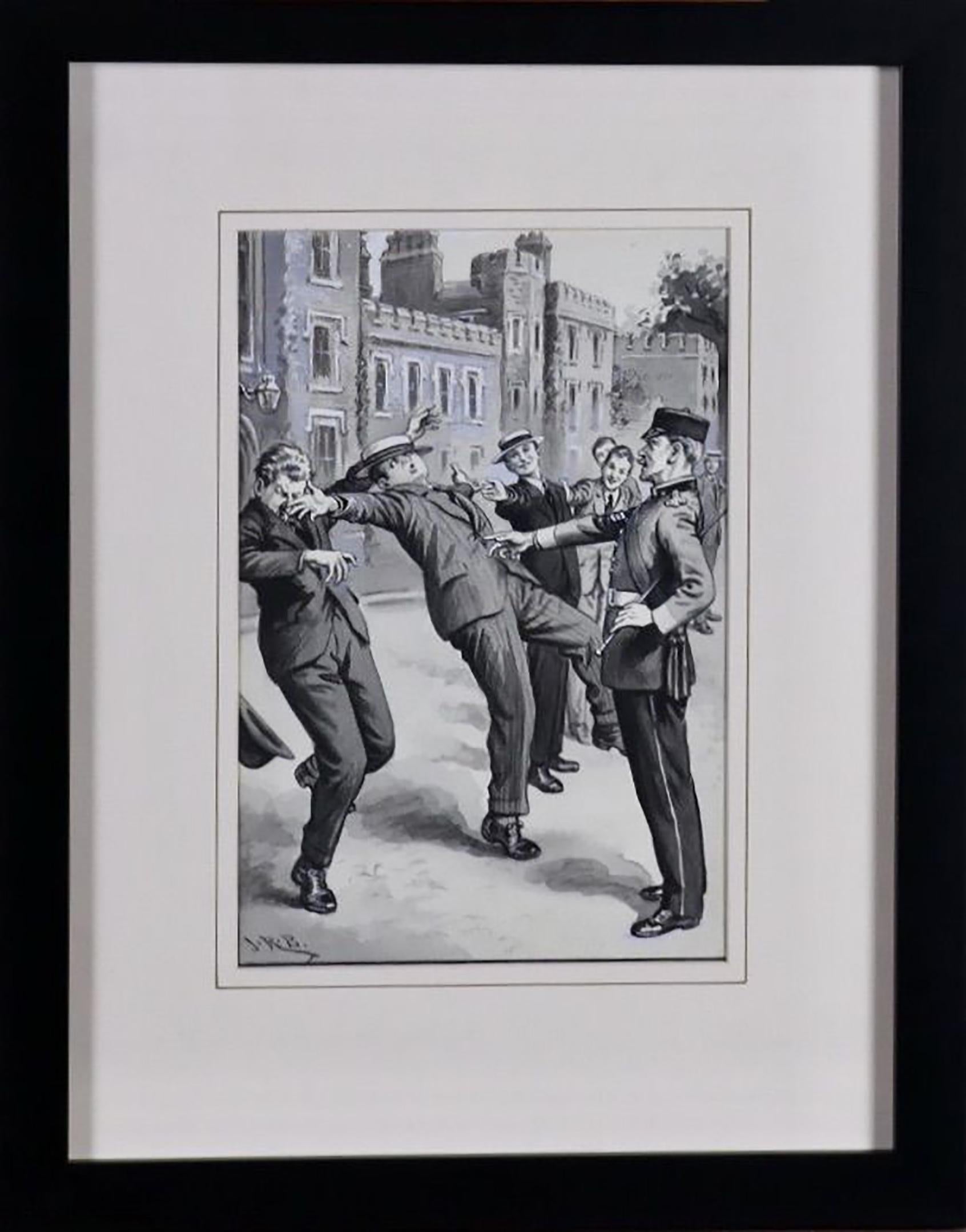 'Three Jolly Cadets' Story Illustration - Art by J. R. Burgess