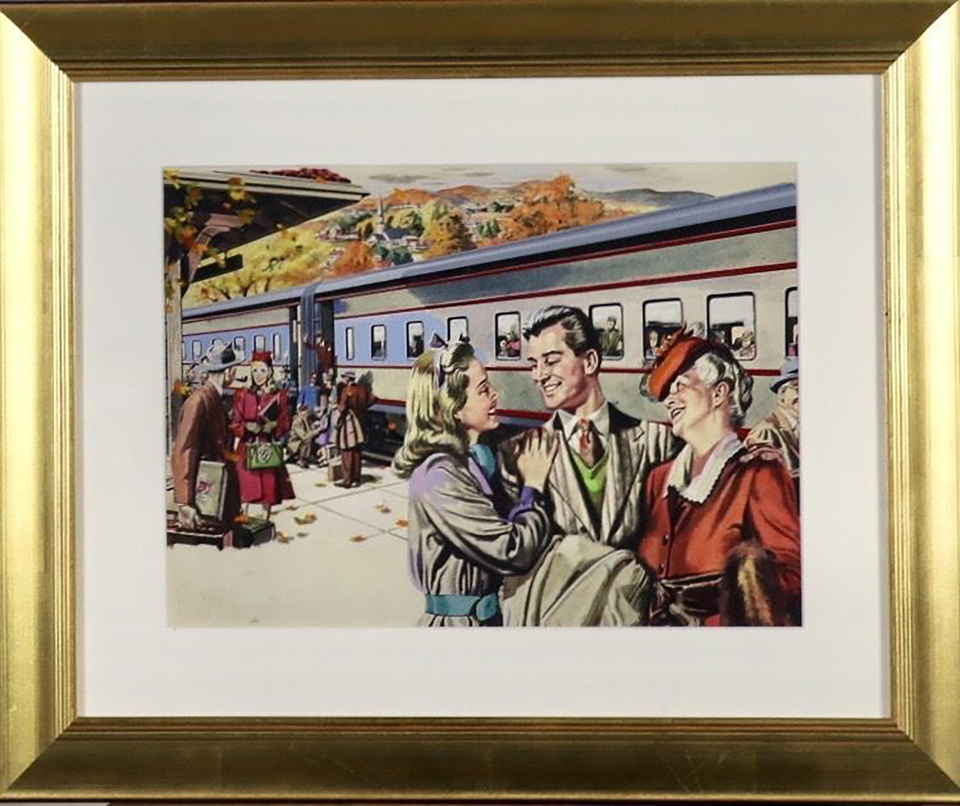 Pullman Advertisement, Saturday Evening Post, 1946 - Art by Albert L. Dorne