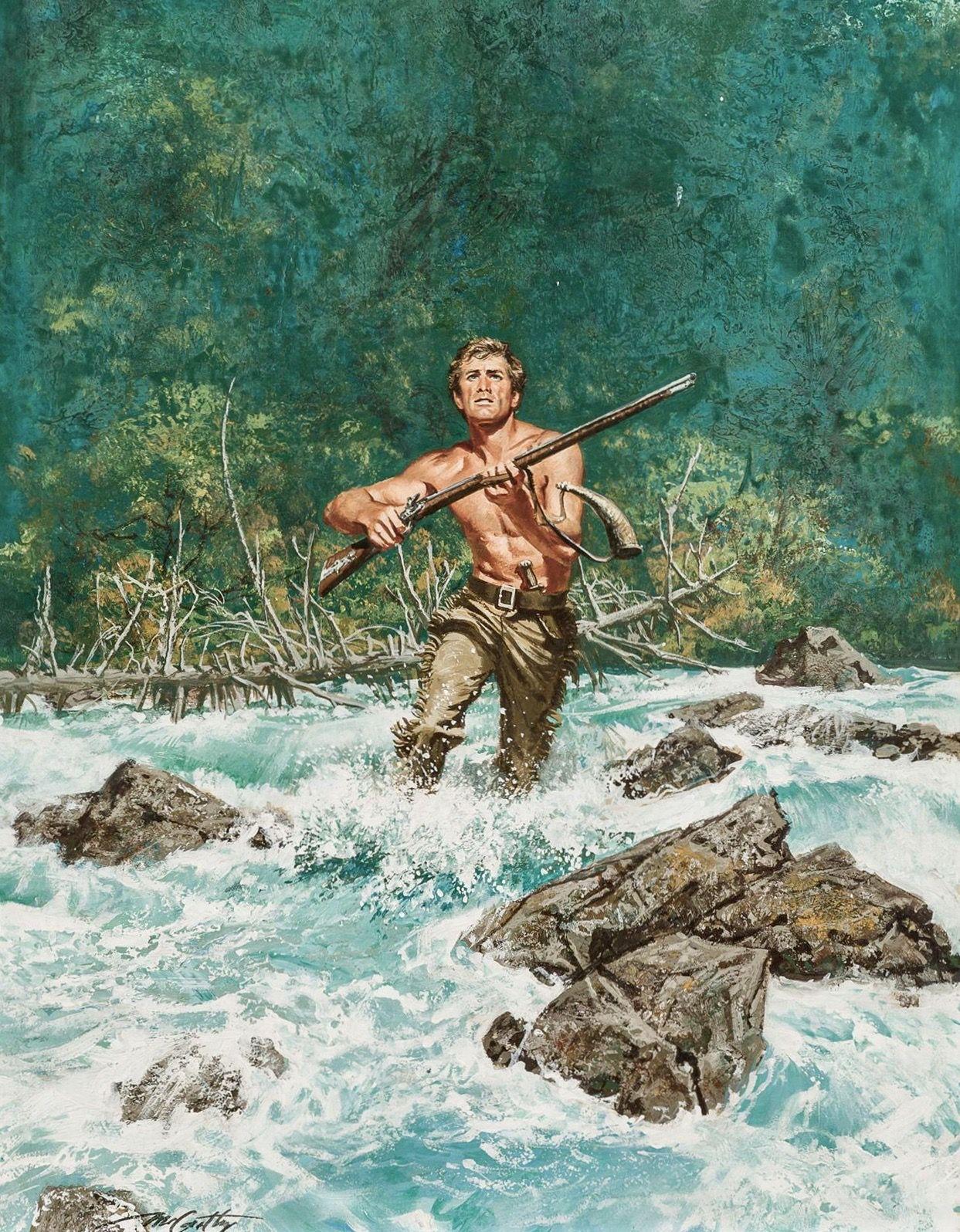 Figurative Painting di Frank McCarthy - Molti fiumi da attraversare, illustrazione della copertina del libro in brossura