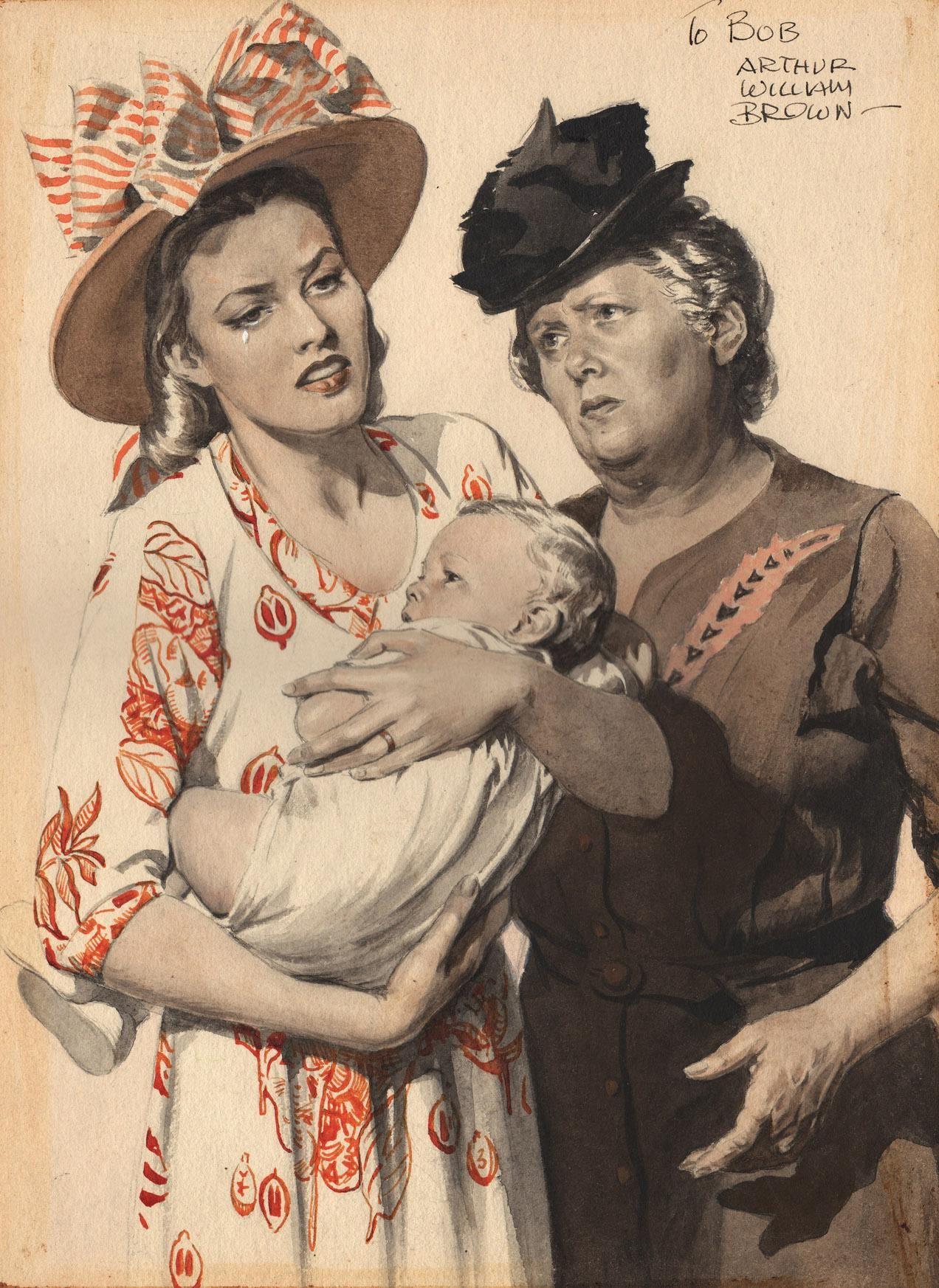 Women and Baby - Art by William Arthur Brown