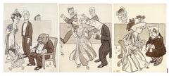 Gruppo di tre illustrazioni di parassiti
