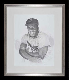 Portrait of Baseball Player Jackie Robinson, Brooklyn Dodgers