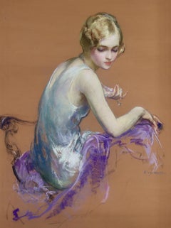 Pastellfarbenes Porträt einer Frau, Originalcover für The Saturday Evening Post