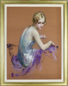 Pastel Portrait of a Woman, Original cover for The Saturday Evening Post