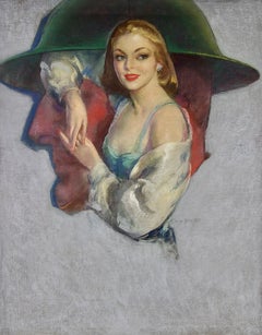 Woman with Head of Soldier in Background